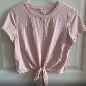 Lululemon Pink Tie Front Top